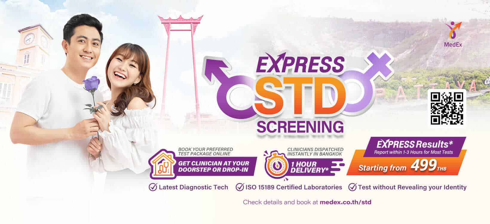 バンコクとその周辺でSTD検査：STI-14、HPV、HIV PCR検査結果を3時間で提供 | クラミジア、淋病、HIV、HPV、その他のSTIおよびSTD検査をクリニックまたは自宅で迅速検査 | タイNo.1の性健康検査サービス | バンコク、プーケット、チェンマイ、パタヤ、サムイ島、パタヤなどでSTD検査 | STD検査とSTI PCRホームキット | 2026年STD検査料金